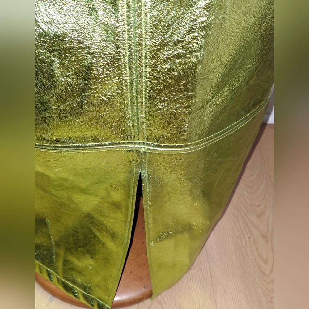 Fashion Nova- Farrow Faux Leather Metallic Maxi Skirt- W Sz Medium - Picture 5 of 8